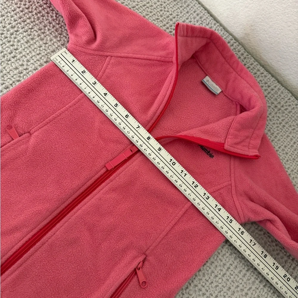 Columbia Kids pink Girls size M full zip  Fleece Jacket